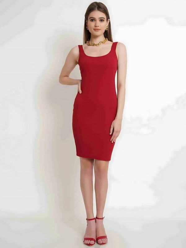 Mehroon Hosiery Strap Dress