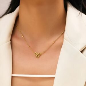 Beads Chain Bow Necklace