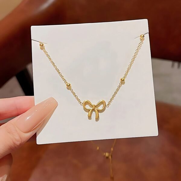 Beads Chain Bow Necklace