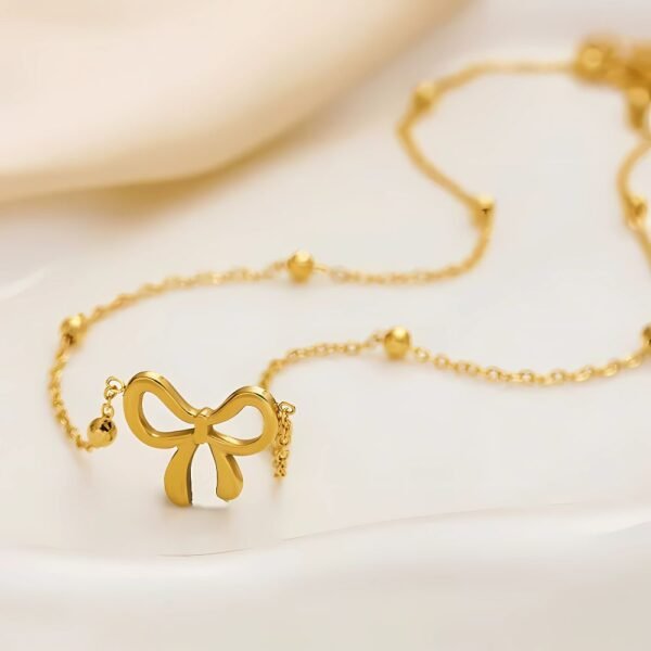 Beads Chain Bow Necklace