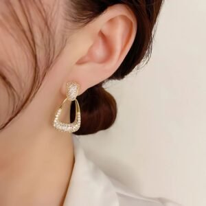 Blind Rhinestone Studded Drop Earrings