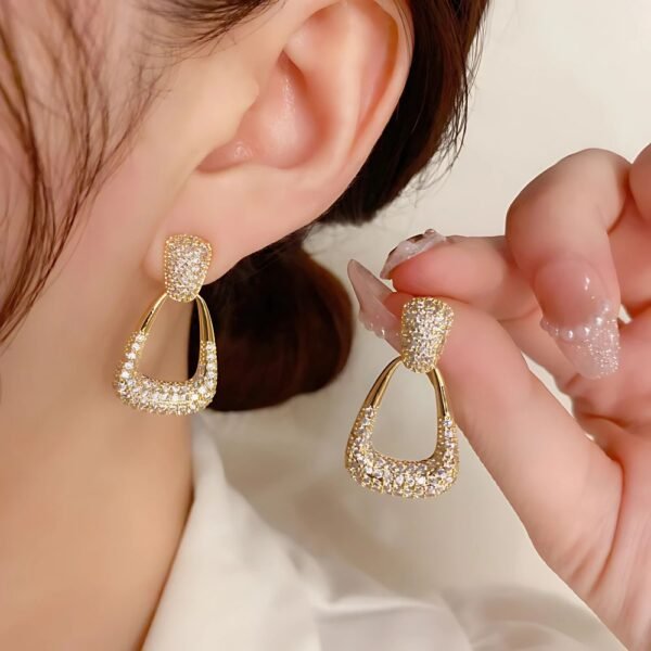 Blind Rhinestone Studded Drop Earrings