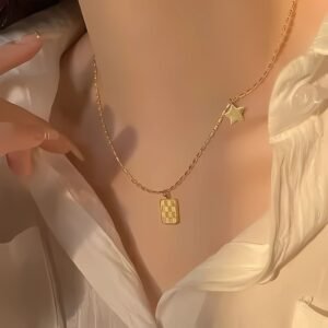 Dainty Square Star Pendant Necklace