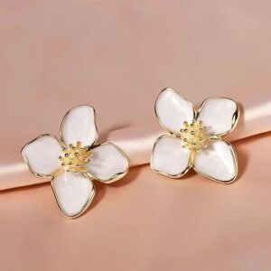 Enamel Delicate Flower Earrings