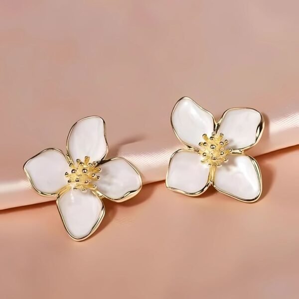 Enamel Delicate Flower Earrings