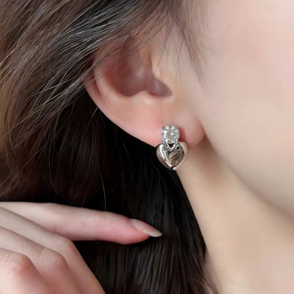 Little Hearts - Rhinestone Stud Earrings