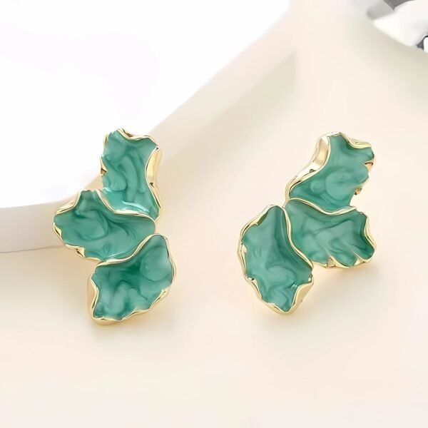 Maple Leaf Flower Oil Drip Earrings