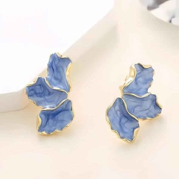 Maple Leaf Flower Oil Drip Earrings