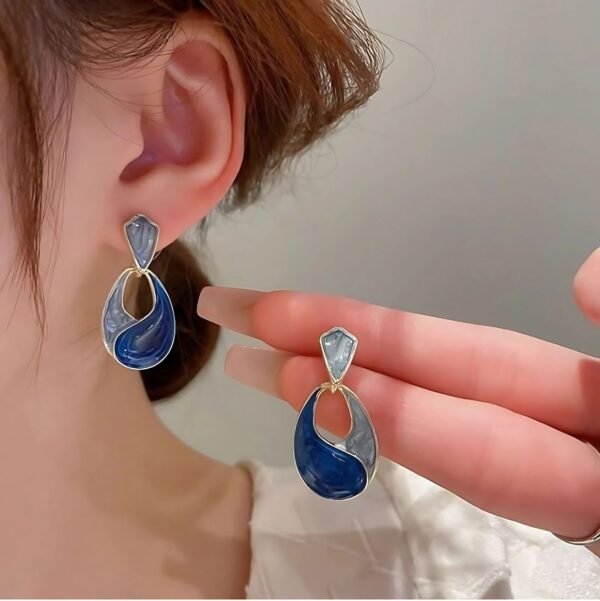 Water Drop Enamel Earrings
