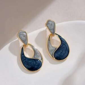 Water Drop Enamel Earrings