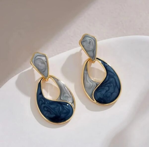 Water Drop Enamel Earrings