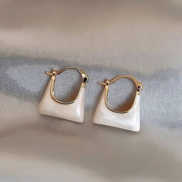 Enamelled Bag Shape Earrings