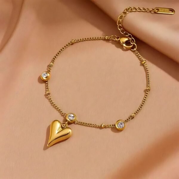 Heart Drop Stone Bracelet