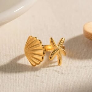 Sea Shell & Starfish Ring